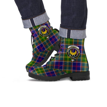 Arnott Tartan Leather Boots with Family Crest