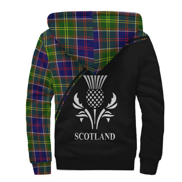Arnott Tartan Sherpa Hoodie with Family Crest Curve Style