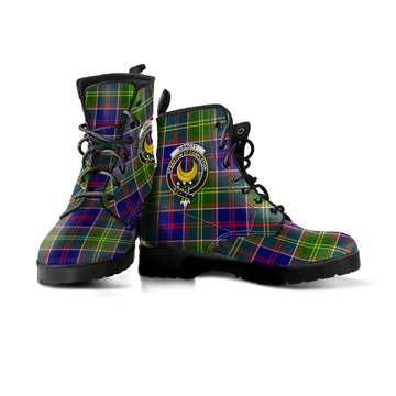 Arnott Tartan Leather Boots with Family Crest