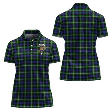 Baillie Modern Tartan Polo Shirt with Family Crest For Women