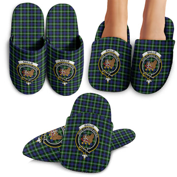 Baillie Modern Tartan Home Slippers with Family Crest