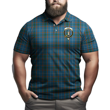 Bain Tartan Men's Polo Shirt with Family Crest