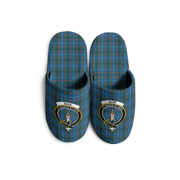 Bain Tartan Home Slippers with Family Crest