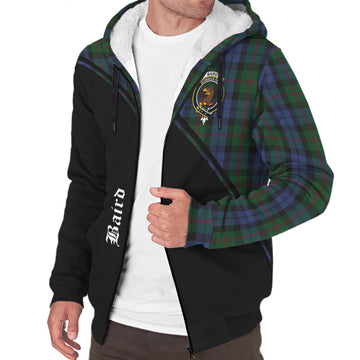 Baird Tartan Sherpa Hoodie with Family Crest Curve Style