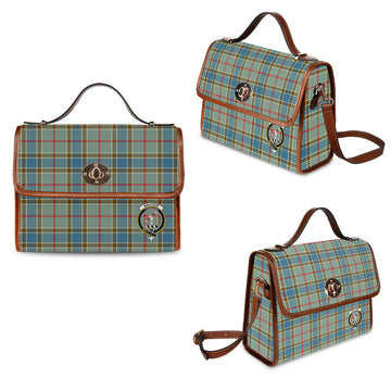 Balfour Blue Tartan Waterproof Canvas Bag with Family Crest