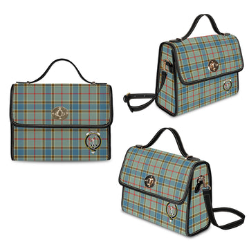 Balfour Blue Tartan Waterproof Canvas Bag with Family Crest
