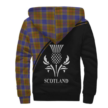 Balfour Modern Tartan Sherpa Hoodie with Family Crest Curve Style