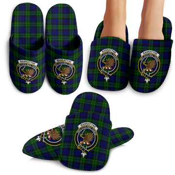 Bannatyne Tartan Home Slippers with Family Crest
