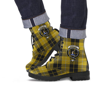 Barclay Dress Tartan Leather Boots with Family Crest