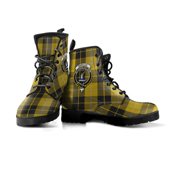 Barclay Dress Tartan Leather Boots with Family Crest