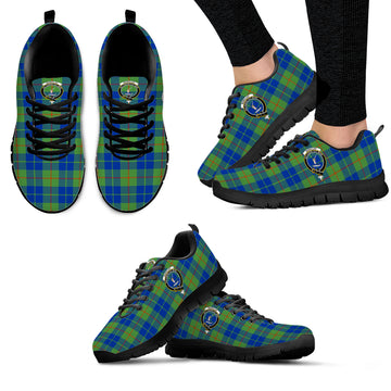 Barclay Hunting Ancient Tartan Sneakers with Family Crest