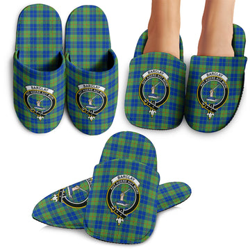 Barclay Hunting Ancient Tartan Home Slippers with Family Crest