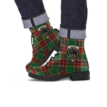 Baxter Tartan Leather Boots with Family Crest