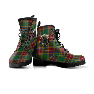 Baxter Tartan Leather Boots with Family Crest