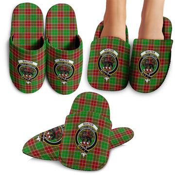 Baxter Modern Tartan Home Slippers with Family Crest