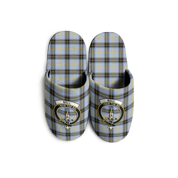 Bell Tartan Home Slippers with Family Crest