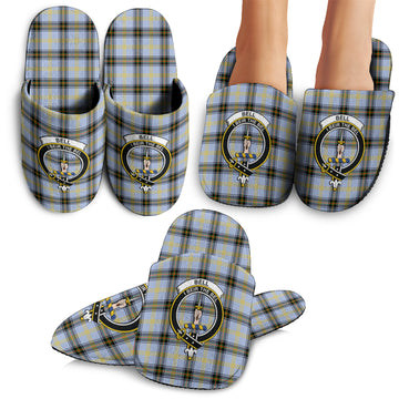 Bell Tartan Home Slippers with Family Crest