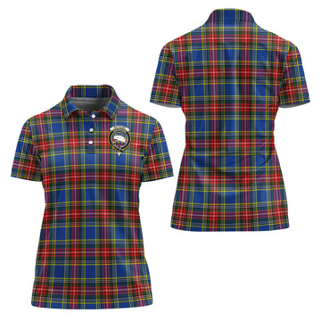 Bethune Tartan Polo Shirt with Family Crest For Women