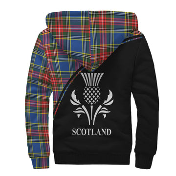 Bethune Tartan Sherpa Hoodie with Family Crest Curve Style