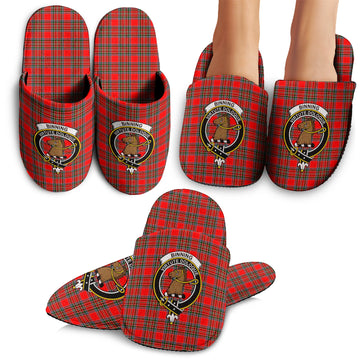Binning Tartan Home Slippers with Family Crest
