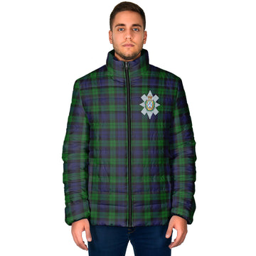 Black Watch Tartan Padded Jacket with Family Crest
