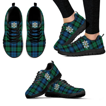 Black Watch Ancient Tartan Sneakers with Family Crest