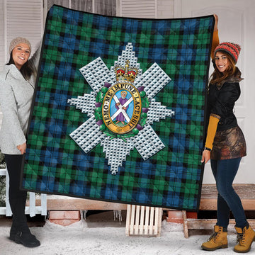 Black Watch Ancient Tartan Quilt with Family Crest