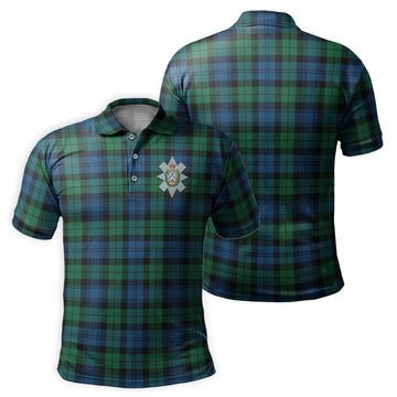 Black Watch Ancient Tartan Men's Polo Shirt with Family Crest