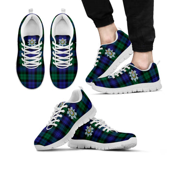 Black Watch Modern Tartan Sneakers with Family Crest