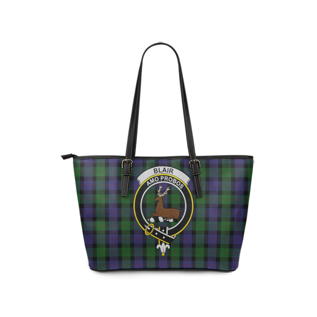 Adair Modern Tartan Crest Leather Tote Bag