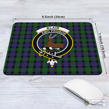 Blair Tartan Mouse Pad with Family Crest