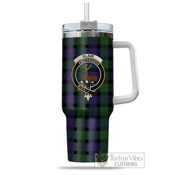 Blair Tartan and Family Crest Tumbler with Handle