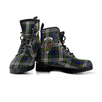 Blair Dress Tartan Leather Boots with Family Crest