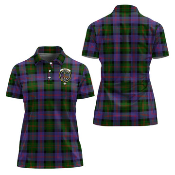 Blair Modern Tartan Polo Shirt with Family Crest For Women
