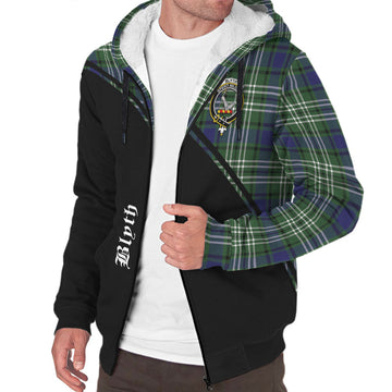 Blyth Tartan Sherpa Hoodie with Family Crest Curve Style