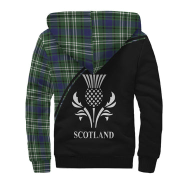Blyth Tartan Sherpa Hoodie with Family Crest Curve Style