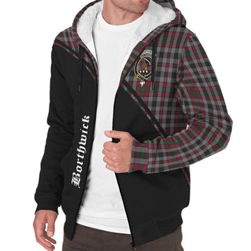 Borthwick Tartan Sherpa Hoodie with Family Crest Curve Style