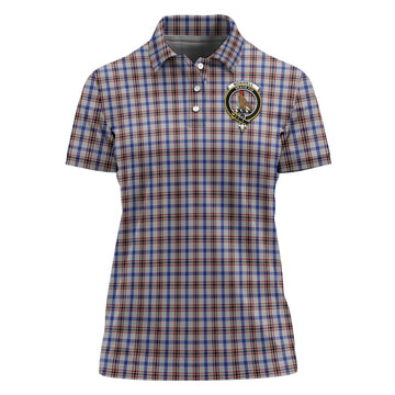 Boswell Tartan Polo Shirt with Family Crest For Women