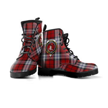 Brodie Dress Tartan Leather Boots with Family Crest