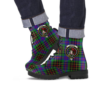 Brodie Hunting Modern Tartan Leather Boots with Family Crest