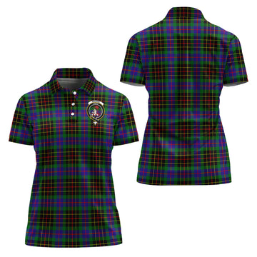 Brodie Hunting Modern Tartan Polo Shirt with Family Crest For Women