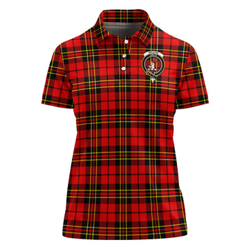 Brodie Modern Tartan Polo Shirt with Family Crest For Women