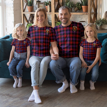 Broun Modern Tartan T-Shirt with Family Crest