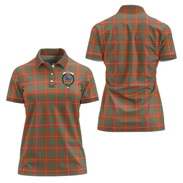 Bruce Ancient Tartan Polo Shirt with Family Crest For Women