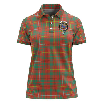 Bruce Ancient Tartan Polo Shirt with Family Crest For Women