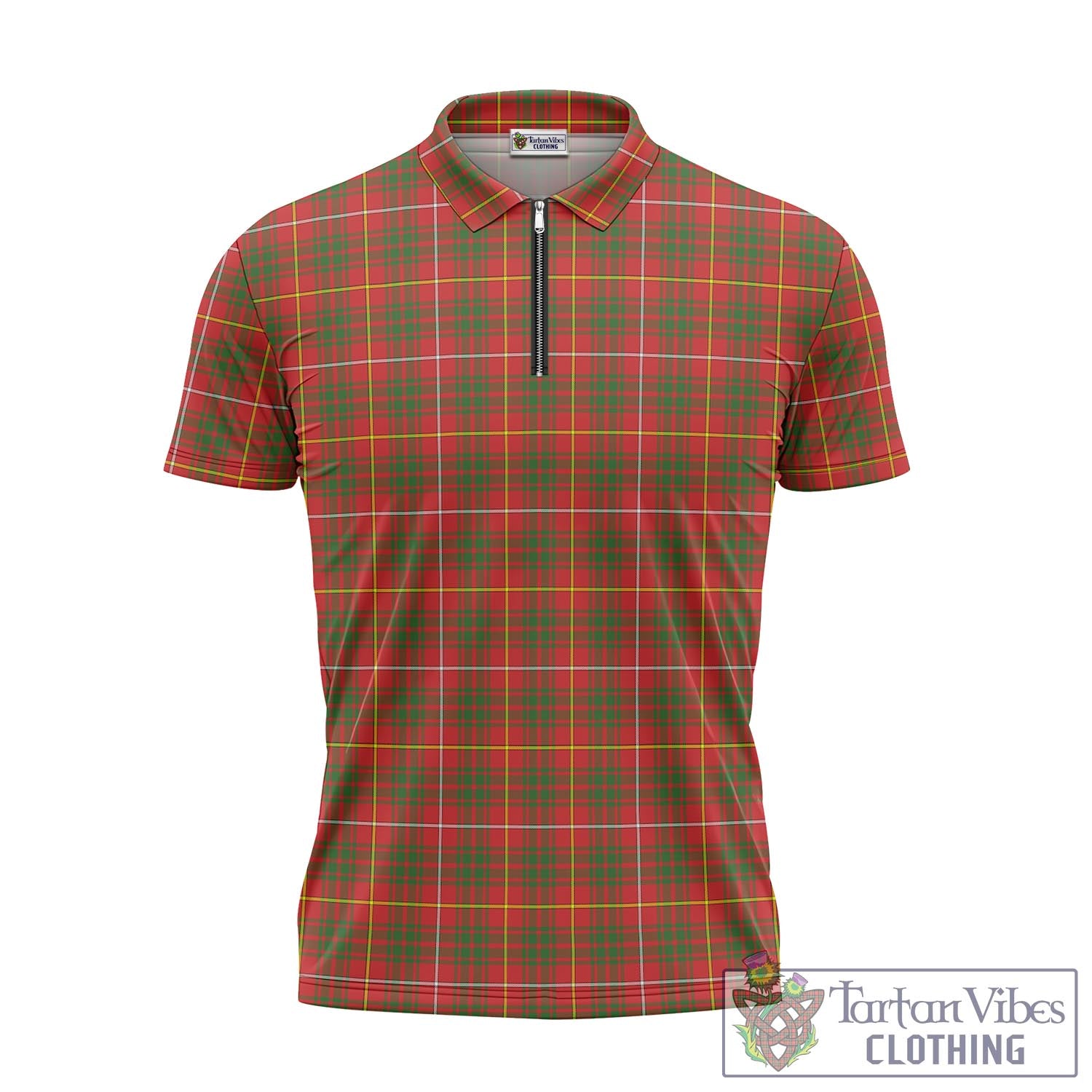 Tartan Vibes Clothing Bruce County Canada Tartan Zipper Polo Shirt