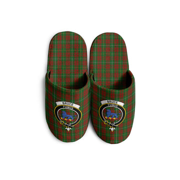Bruce Hunting Tartan Home Slippers with Family Crest