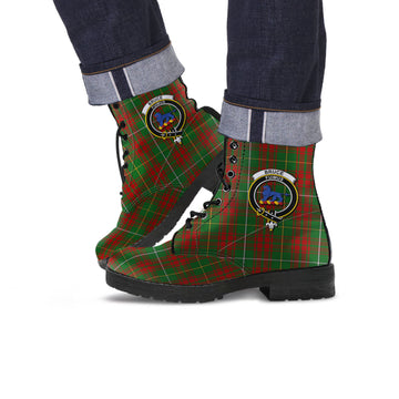 Bruce Hunting Tartan Leather Boots with Family Crest