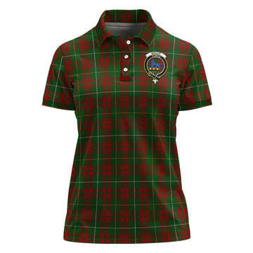 Bruce Hunting Tartan Polo Shirt with Family Crest For Women