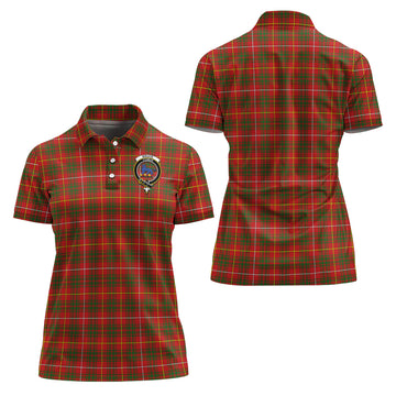 Bruce Modern Tartan Polo Shirt with Family Crest For Women